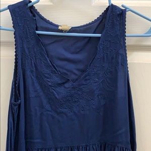 Navy True Craft embroidered tank top